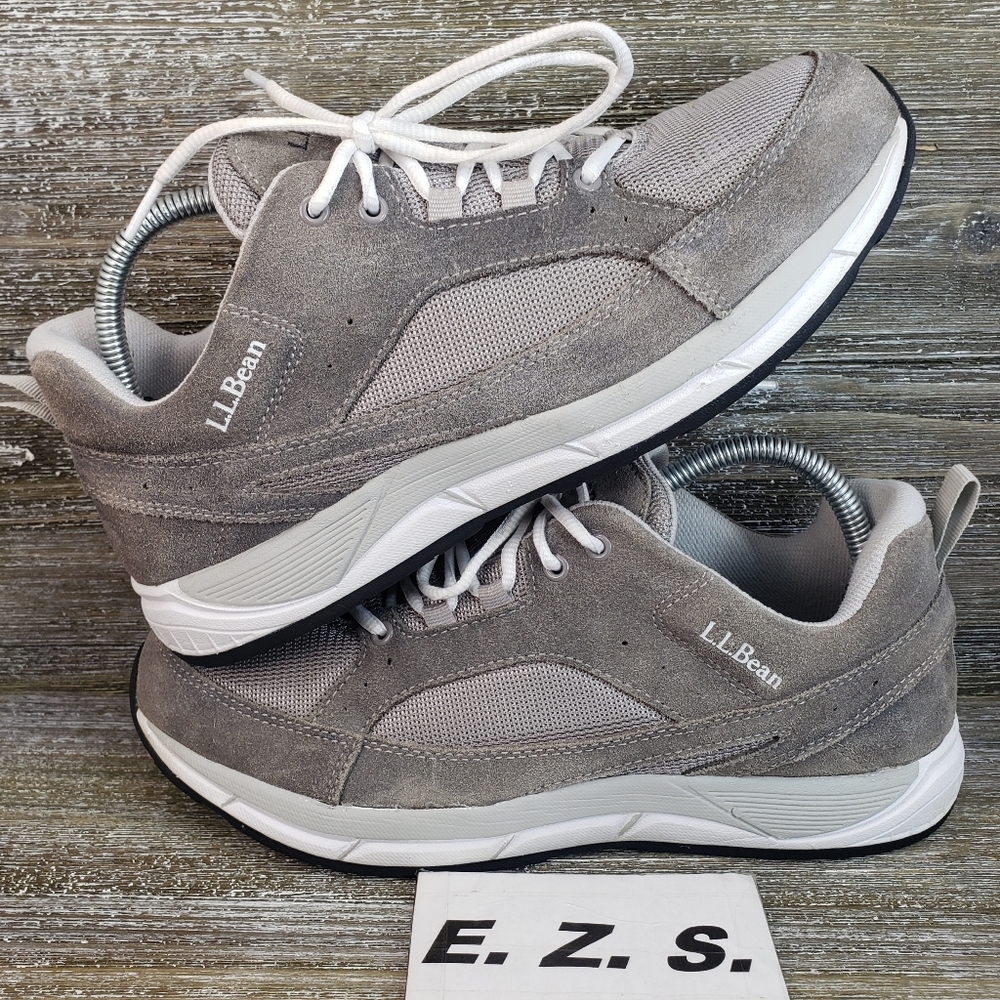 LL Bean Comfort Walking Sneaker Suede Gray 505864  Size 9.5 Men Size 11 Women